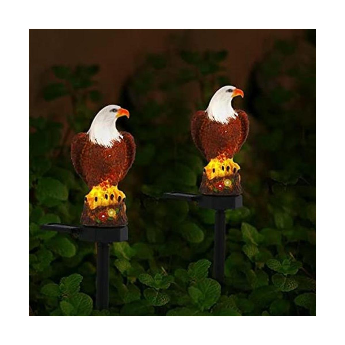 PERFECTOP Paquete de 2 luces solares de jardín de águila
