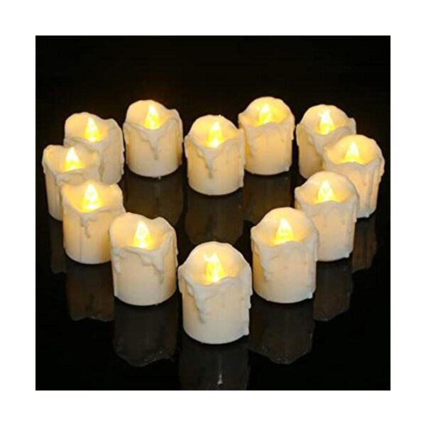 PChero Luces de té a pilas con temporizador 12 velas LED_1