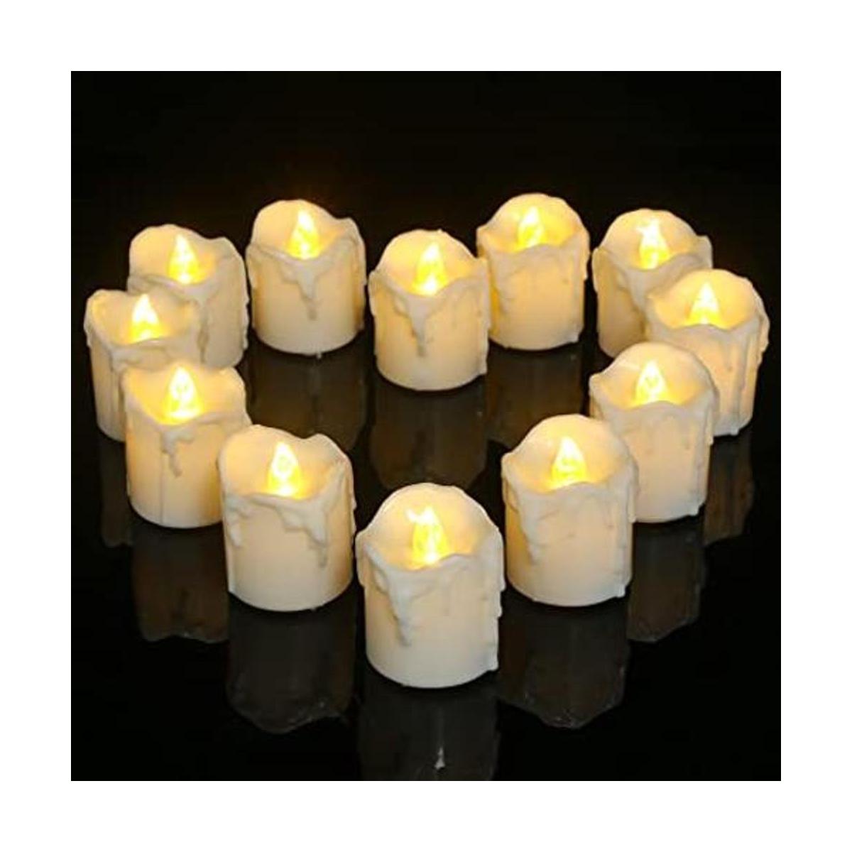PChero Luces de té a pilas con temporizador 12 velas LED