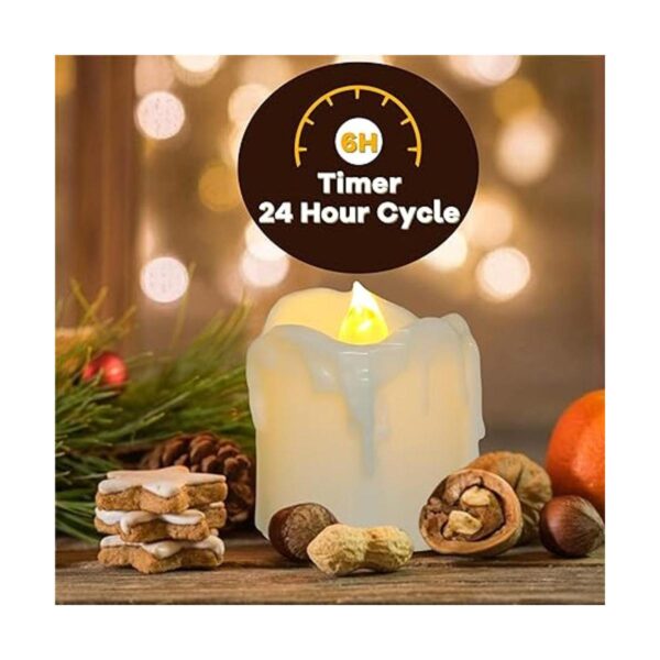 PChero Luces de té a pilas con temporizador 12 velas LED_2