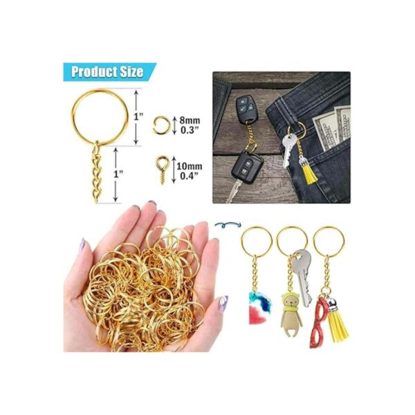 PAXCOO Llavero de oro para manualidades incluye 100