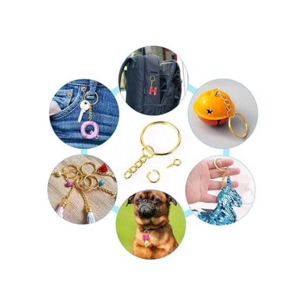 PAXCOO Llavero de oro para manualidades incluye 100