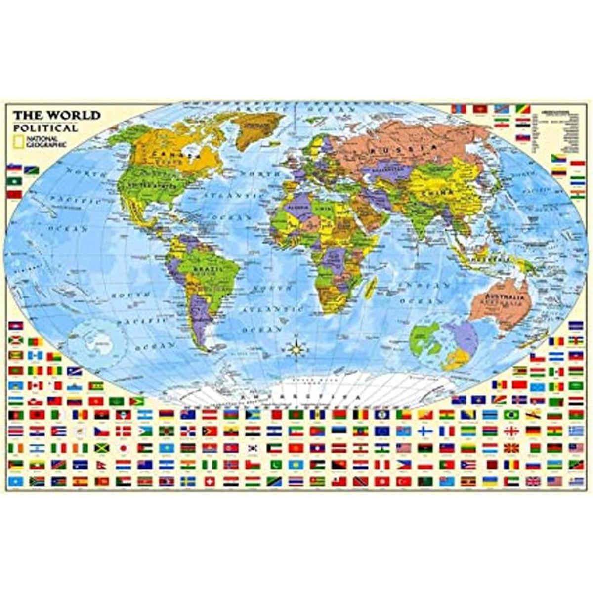 PAYOHTO Rompecabezas de mapa del mundo político 1000