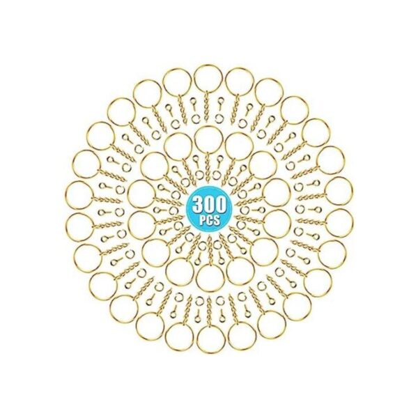 PAXCOO Llavero de oro para manualidades incluye 100