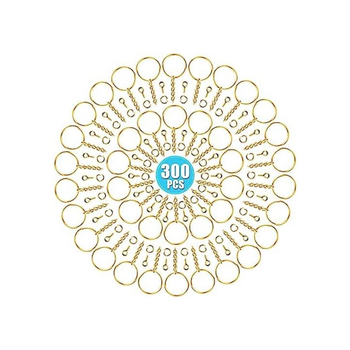PAXCOO Llavero de oro para manualidades incluye 100