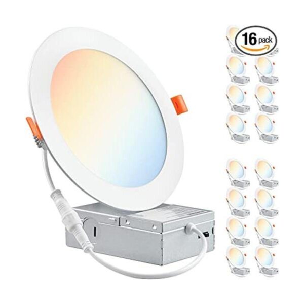 PARMIDA Paquete de 16 luces LED empotrables ultrafinas de_1