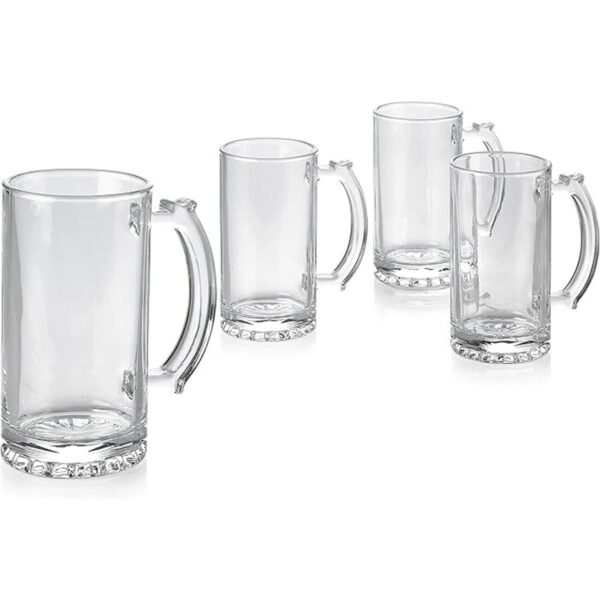 PARNOO Classic Simple Juego de tazas de cerveza con asas_2