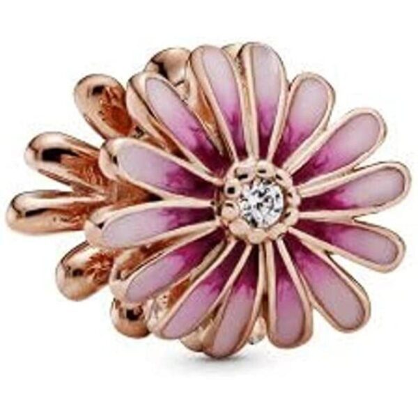 PANDORA Flor de margarita rosa esmalte rosa Metal_1