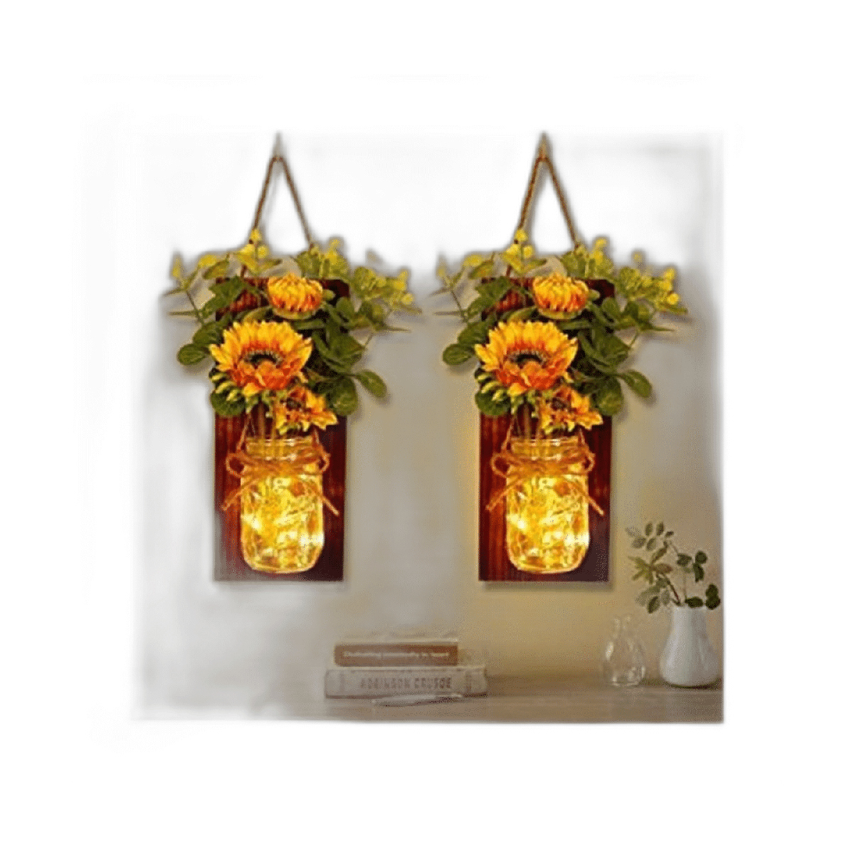 OurWarm Juego de 2 apliques rústicos para decoración de