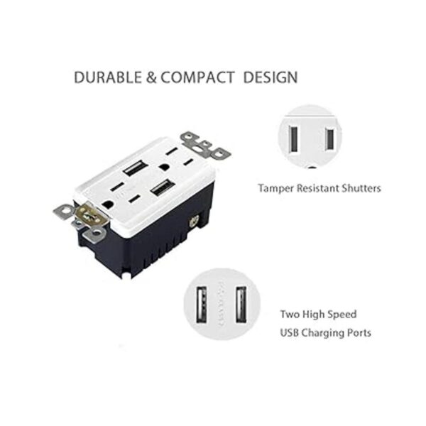 Outlet with USB High Speed Charger 4.2A Charging_3