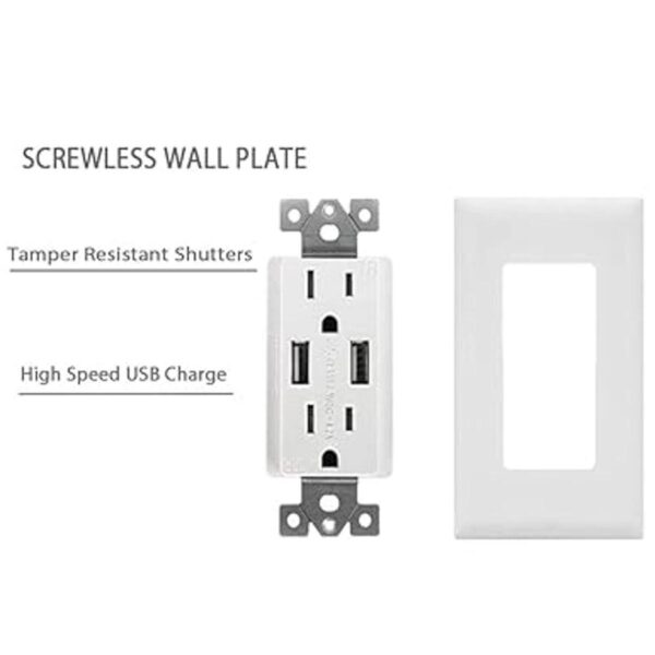 Outlet with USB High Speed Charger 4.2A Charging_2