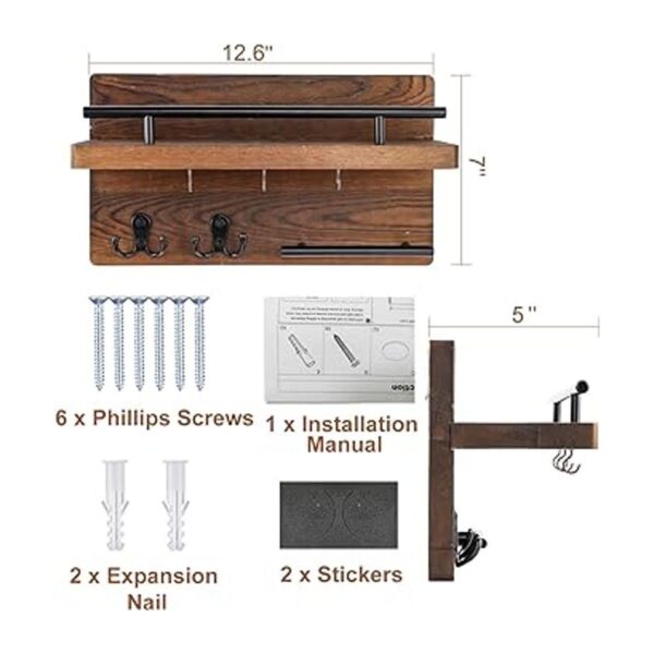 OurWarm Soporte para llaves de pared con 5 ganchos para_5