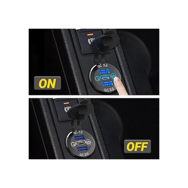 Ouffun Enchufe de cargador de coche USB C de 56 W metal