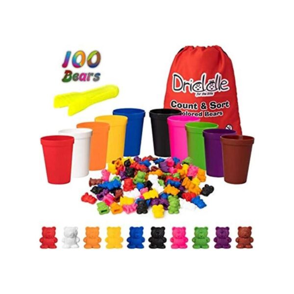 Osos de conteo coloridos con tazas a juego 100 osos_1