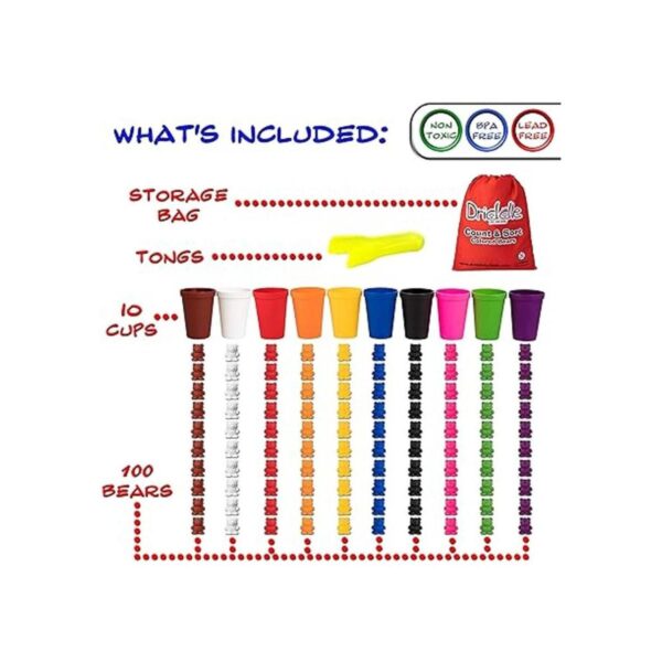 Osos de conteo coloridos con tazas a juego 100 osos_4