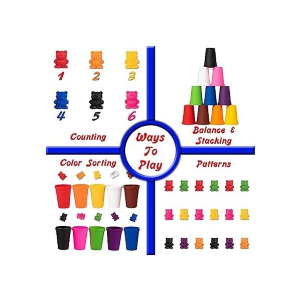 Osos de conteo coloridos con tazas a juego 100 osos_6
