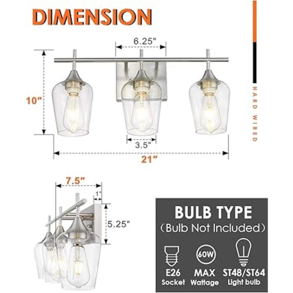 Osimir Lámpara de baño moderna casa de campo de 3 luces_3