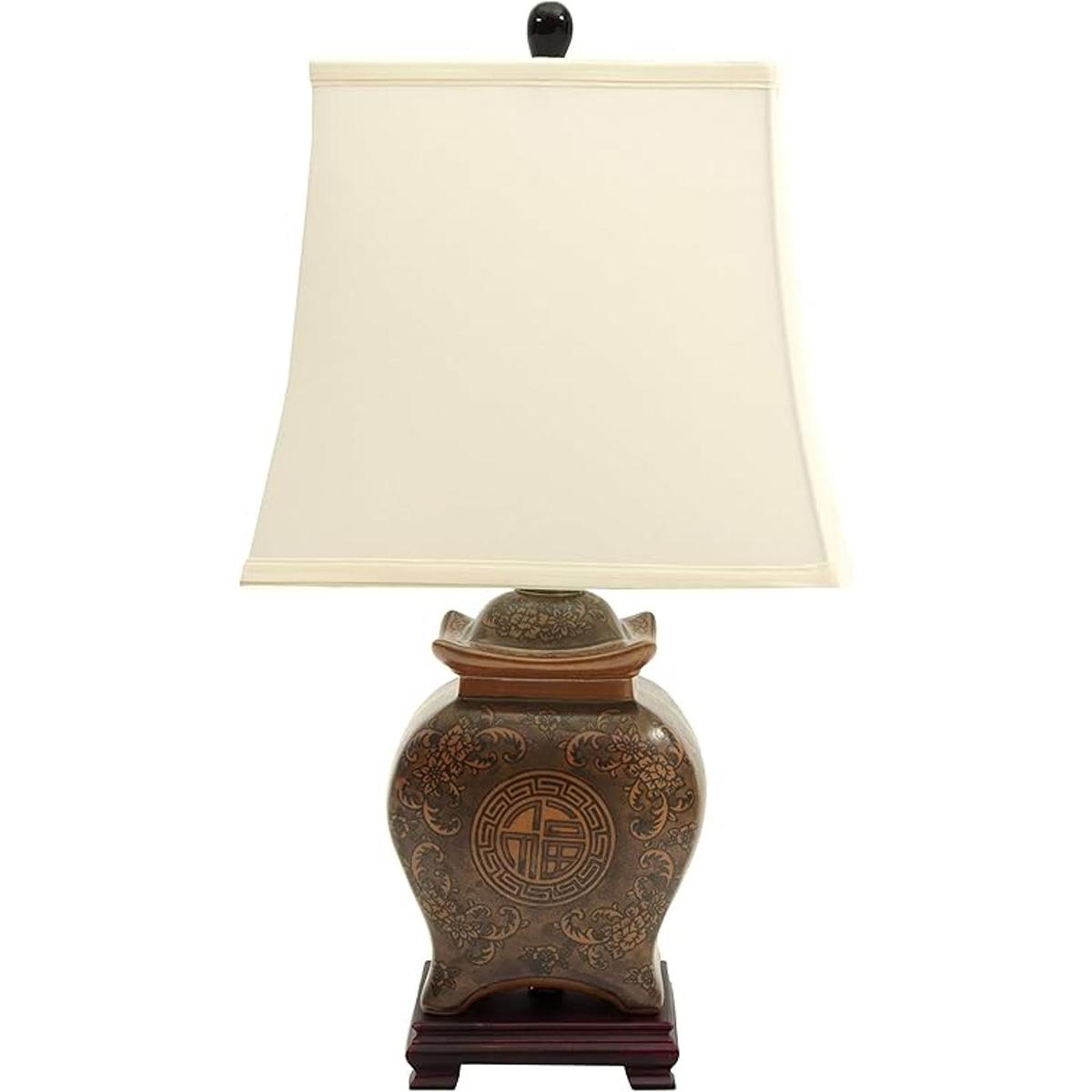 Oriental Furniture Lámpara de porcelana 19 pulgadas