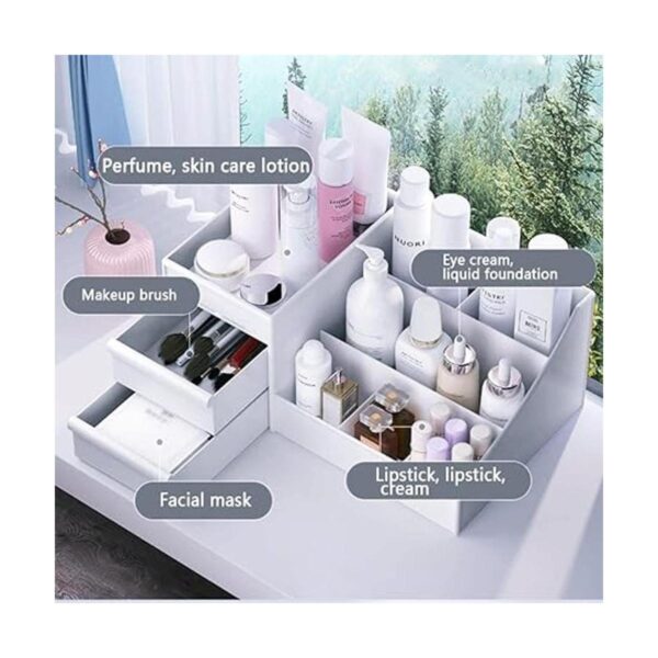 Organizador de escritorio de maquillaje con cajones