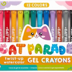 Ooly Juego de 12 crayones de gel para gatos con temática