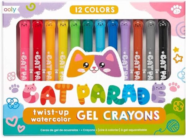 Ooly Juego de 12 crayones de gel para gatos con temática