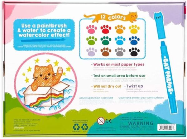 Ooly Juego de 12 crayones de gel para gatos con temática