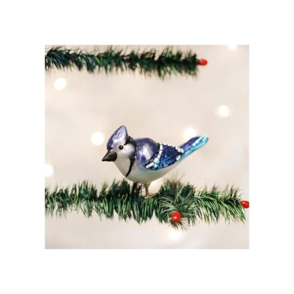 Old World Christmas Vidrio Azul blanco negro 4_2