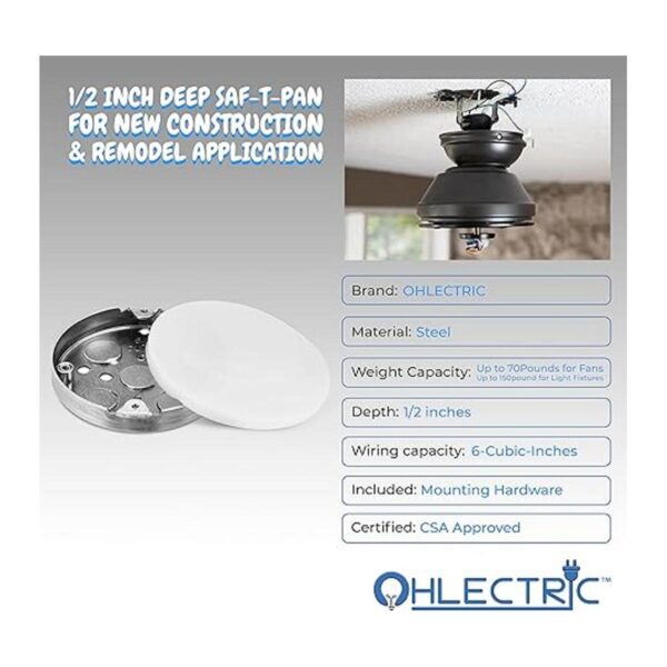 OhLectric SafTPan Soporte para ventilador de techo_2