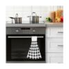 Oarencol Toalla de mano de cocina a cuadros negros y_5