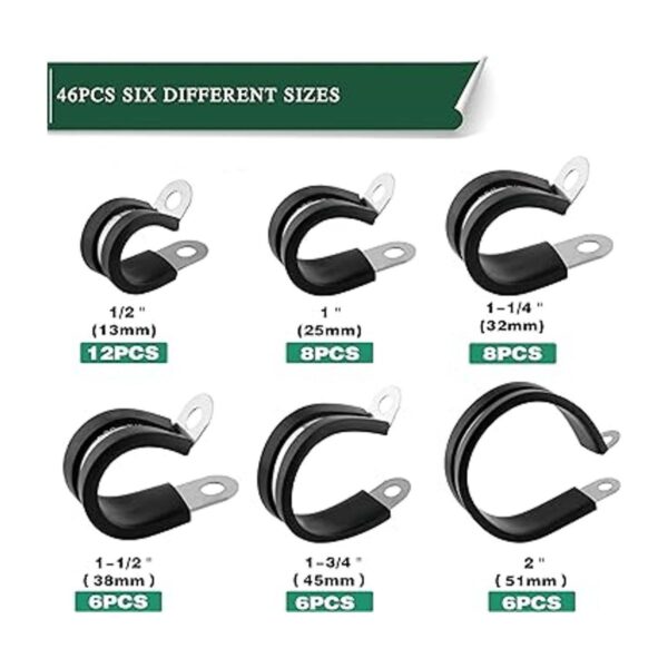 OURU Kit de 46 abrazaderas de cable abrazadera aislada_2