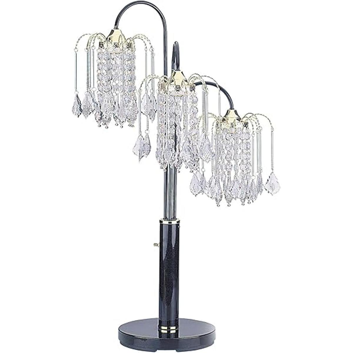 ORE International 716BK Lámpara de mesa con pantallas de