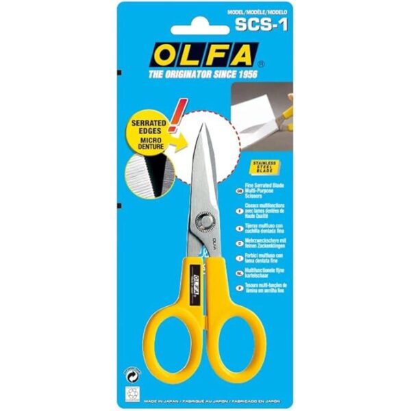 OLFA Tijeras de acero inoxidable con borde dentado de 5_2