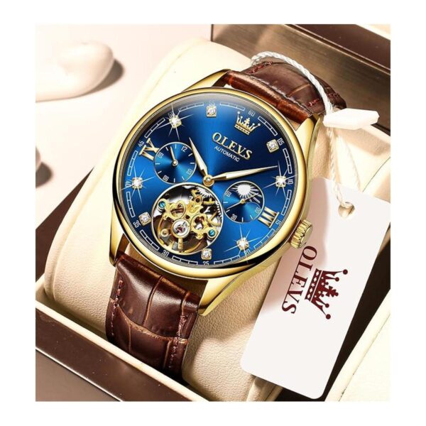 OLEVS Relojes de cuero para hombre automáticos_2