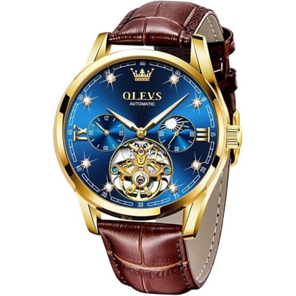 OLEVS Relojes de cuero para hombre automáticos_1