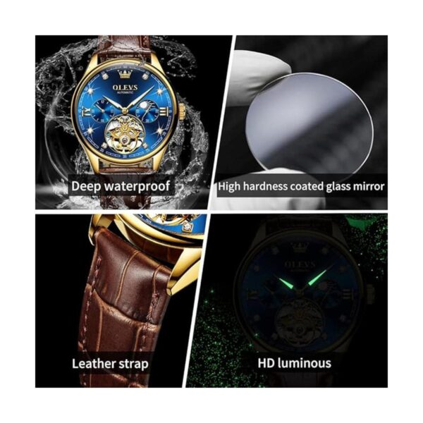 OLEVS Relojes de cuero para hombre automáticos_6