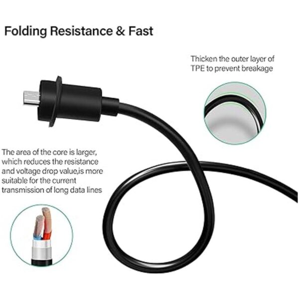 OLAIKE Cable micro USB de alimentación resistente a la_3