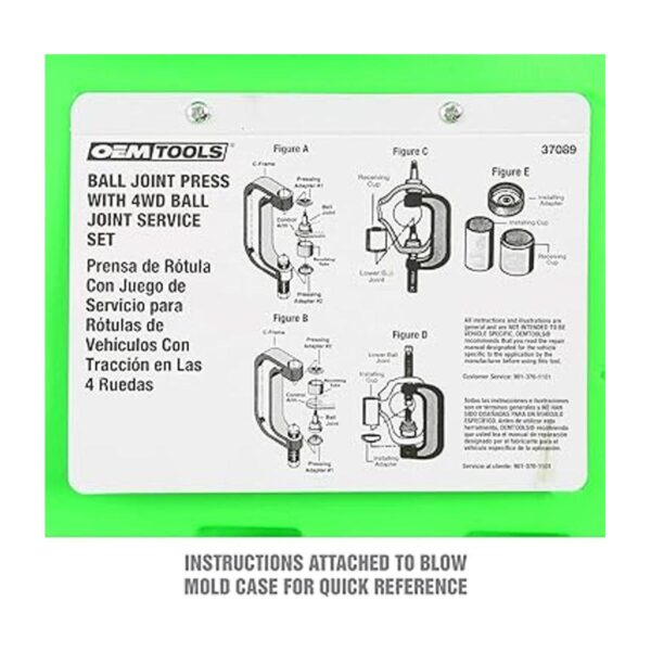 OEMTOOLS 37089 Conjunto de prensa de rótula y U Conjunto_3