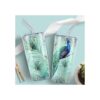 NymphFable Taza de pavo real de 20 onzas con popote y tapa