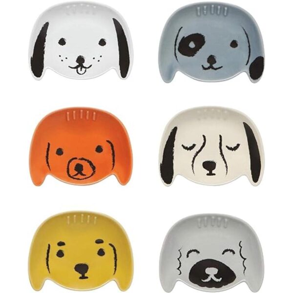Now Designs Juego de 6 cuencos con forma de perro