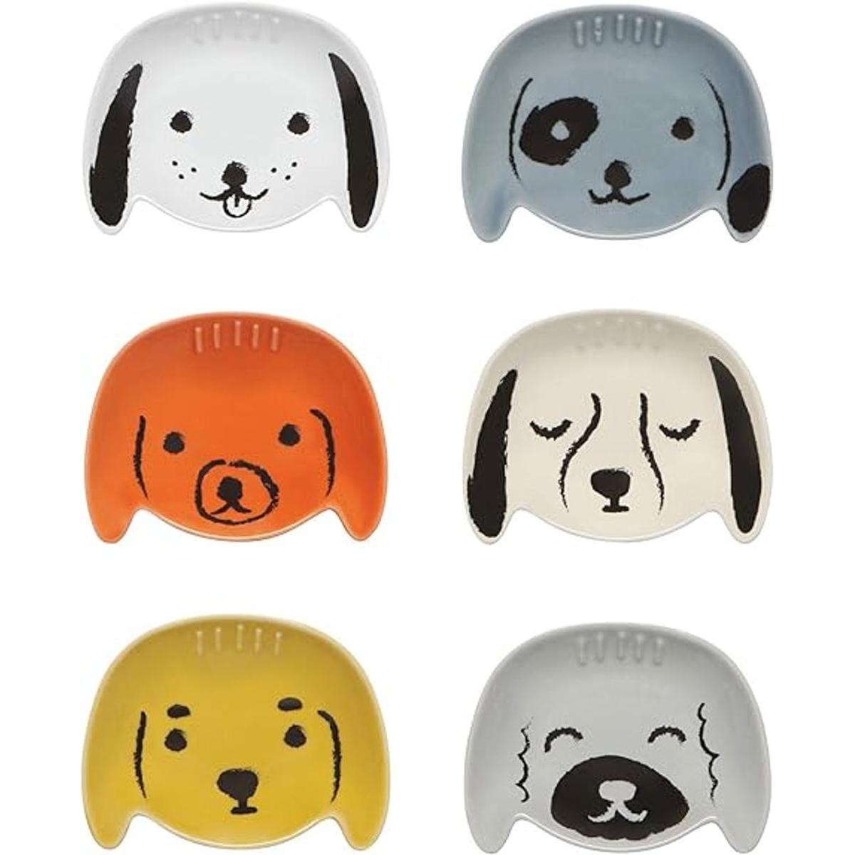 Now Designs Juego de 6 cuencos con forma de perro