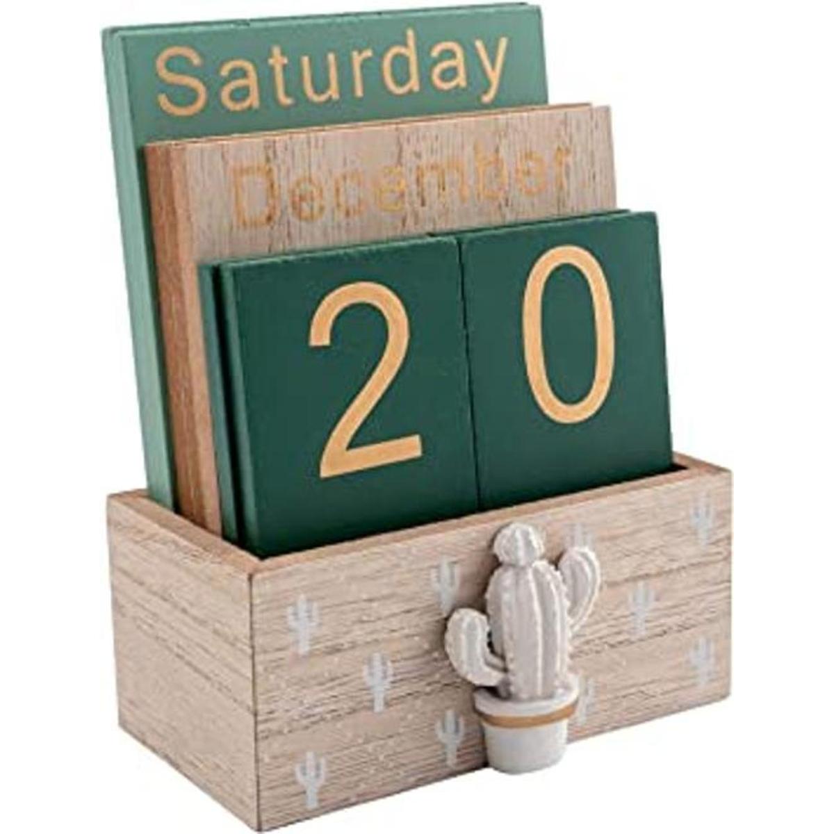 Notakia Calendario perpetuo calendario de madera para