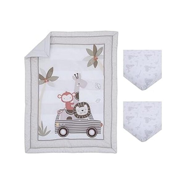 NoJo Jungle Ride Juego de cama de 3 piezas color gris_4