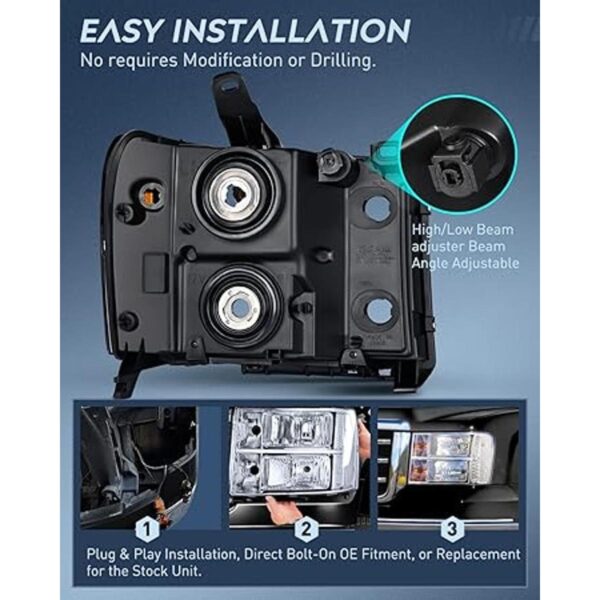 Nilight Conjunto de faros delanteros Sierra 1500 2007_3