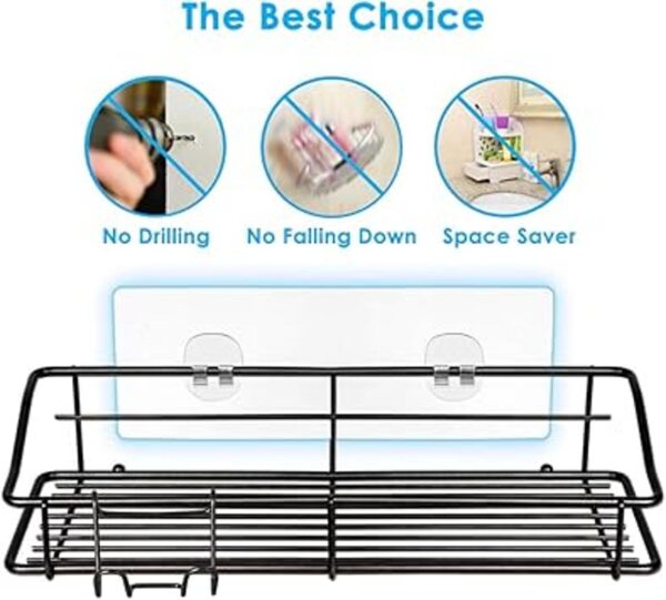 Nieifi Shower Caddy Shelf with Hooks Storage Rack