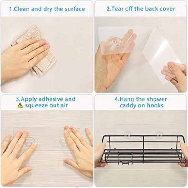 Nieifi Shower Caddy Shelf with Hooks Storage Rack