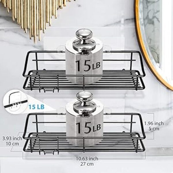 Nieifi Shower Caddy Shelf with Hooks Storage Rack