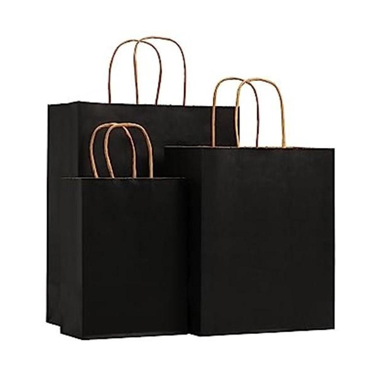 Nicunom Paquete de 75 bolsas de papel kraft negras 6 x 3