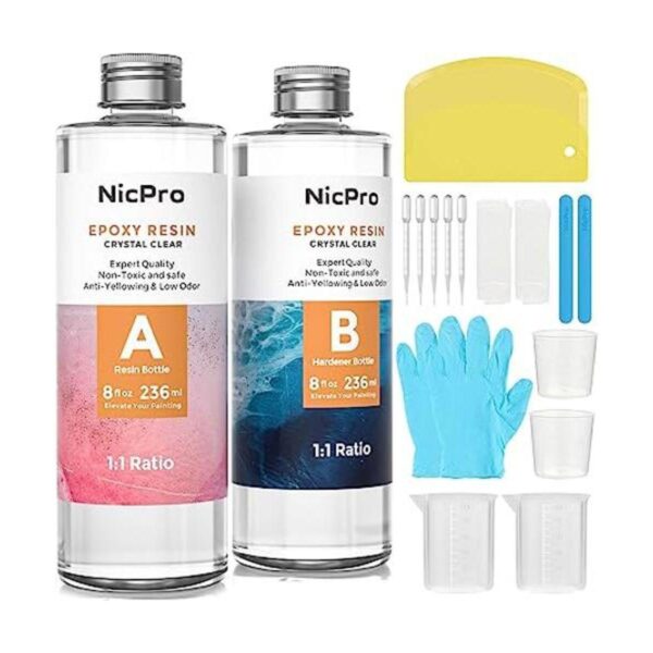 Nicpro Kit de resina epoxi de 16 onzas transparente_1