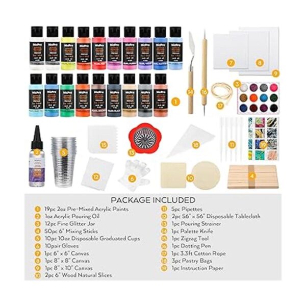 Nicpro Paquete de 123 pinturas acrílicas metálicas 19_2