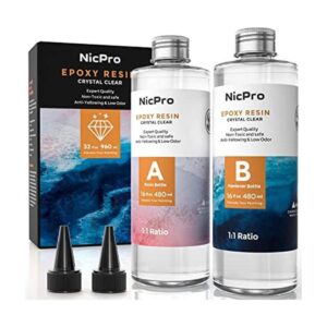 Nicpro Kit de resina epoxi transparente de 32 onzas_1